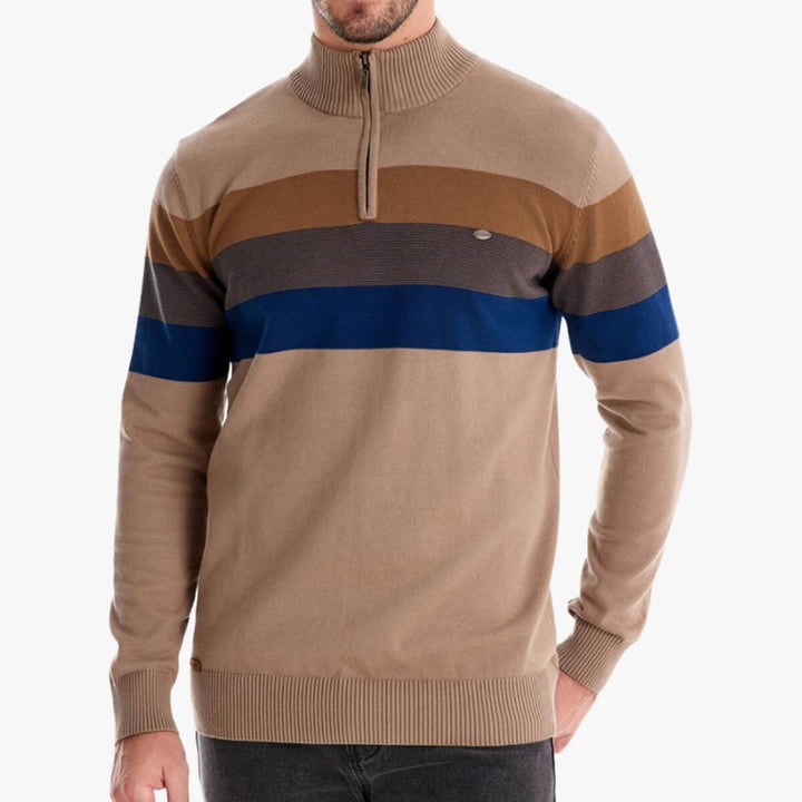 Alastair - Quarter-Zip Striped Knit