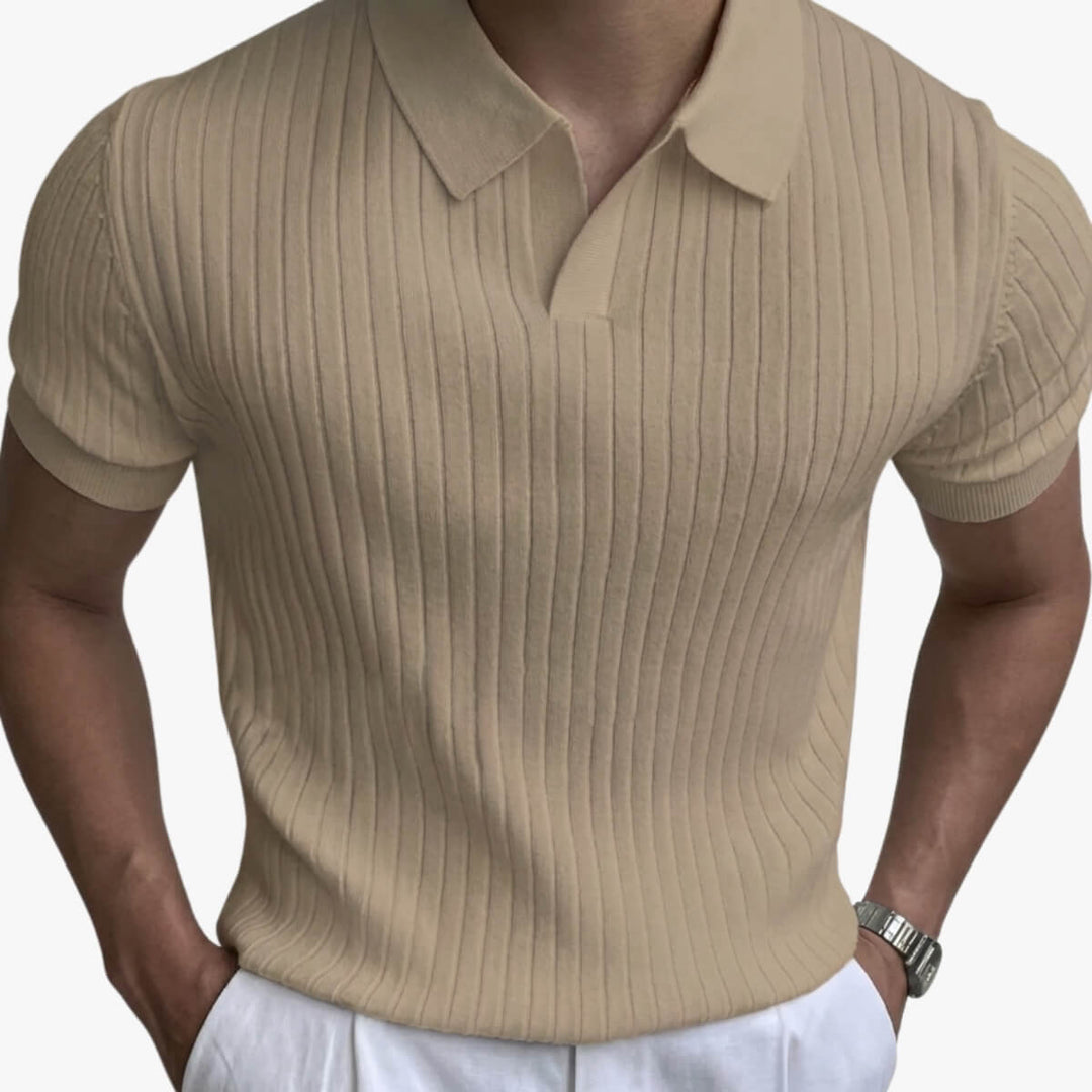 August - Ribbed Knit Polo