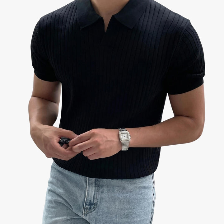 August - Ribbed Knit Polo