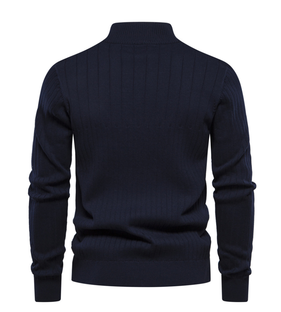 Alastair - Quarter-Zip Striped Knit