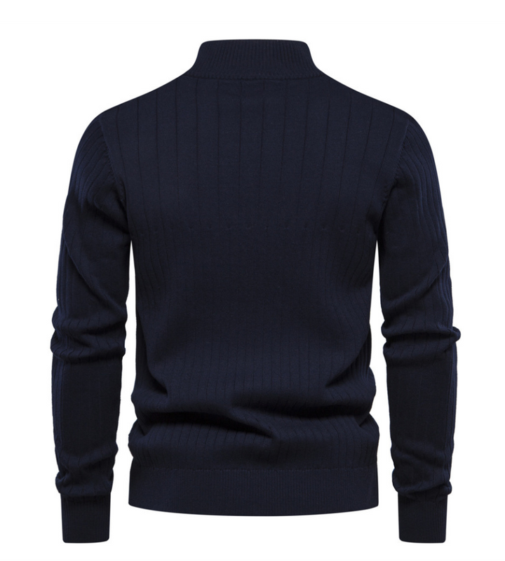 Alastair - Quarter-Zip Striped Knit