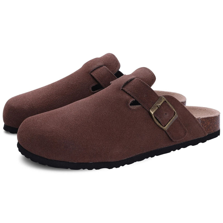 Grant - Suede Buckle Clogs