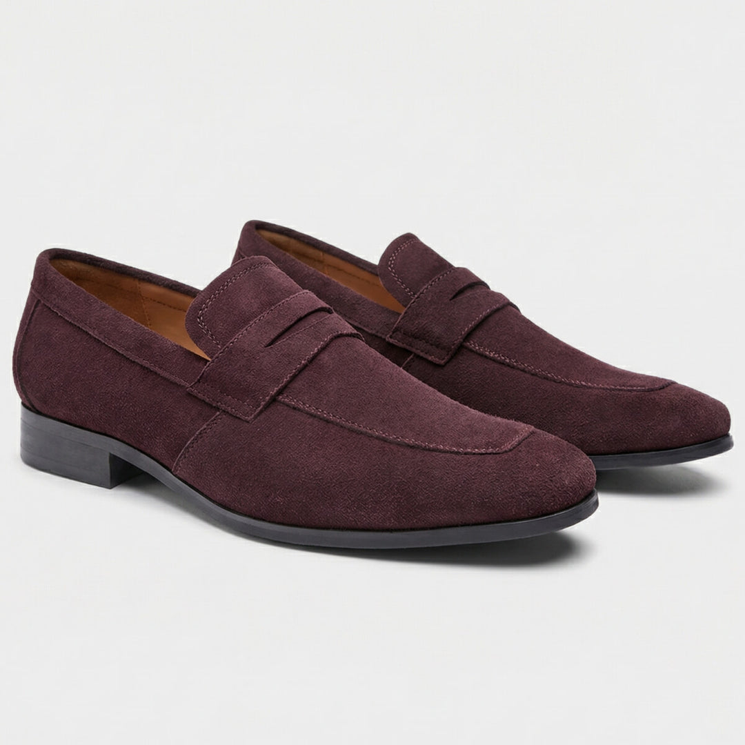 Howard - Suede Penny Loafers