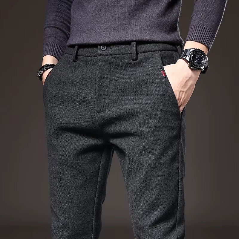 Vance - Slim-Fit Textured Trousers