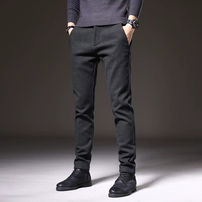 Vance - Slim-Fit Textured Trousers