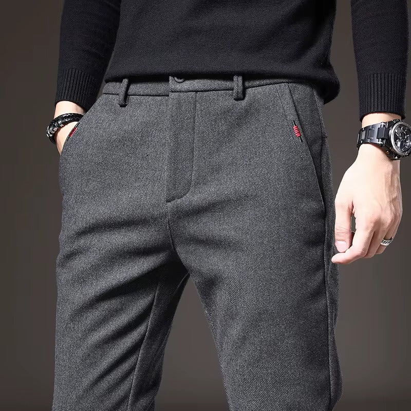 Vance - Slim-Fit Textured Trousers