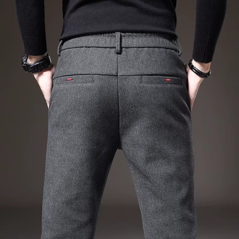 Vance - Slim-Fit Textured Trousers