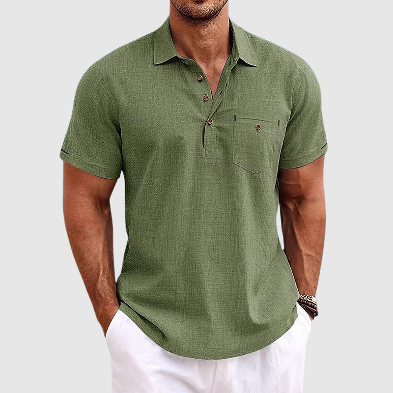 Nico - Linen Polo Shirt