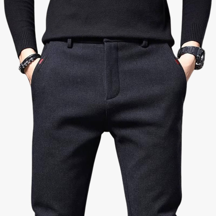 Vance - Slim-Fit Textured Trousers