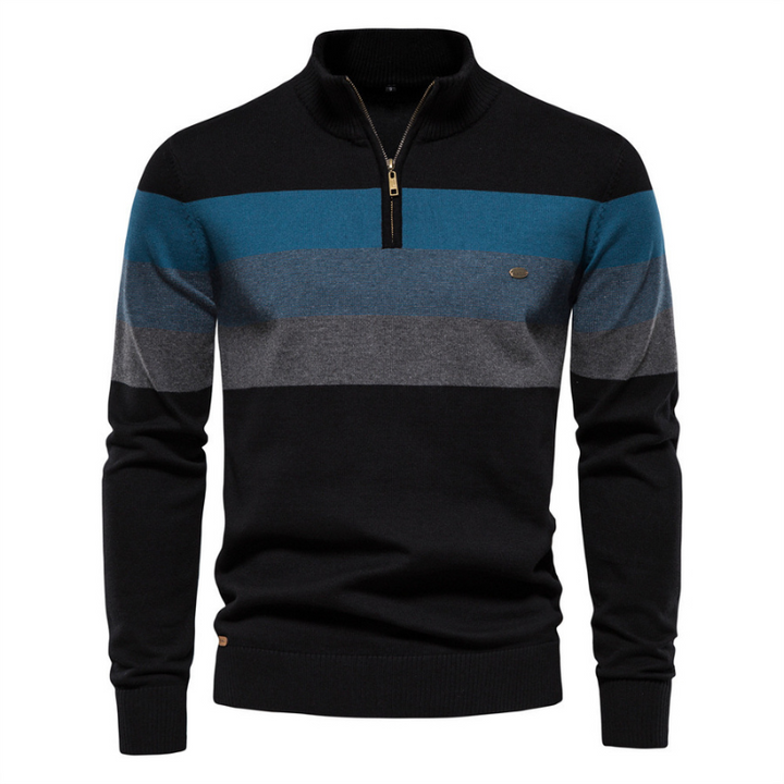 Alastair - Quarter-Zip Striped Knit