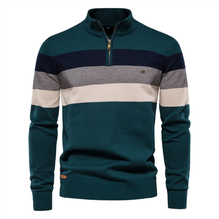 Alastair - Quarter-Zip Striped Knit